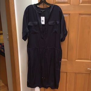 NWT Lafayette 148 New York Size Large Navy Dress